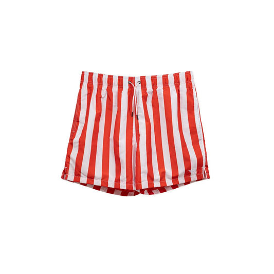 Emporio Armani Rote Badeshorts aus Polyester