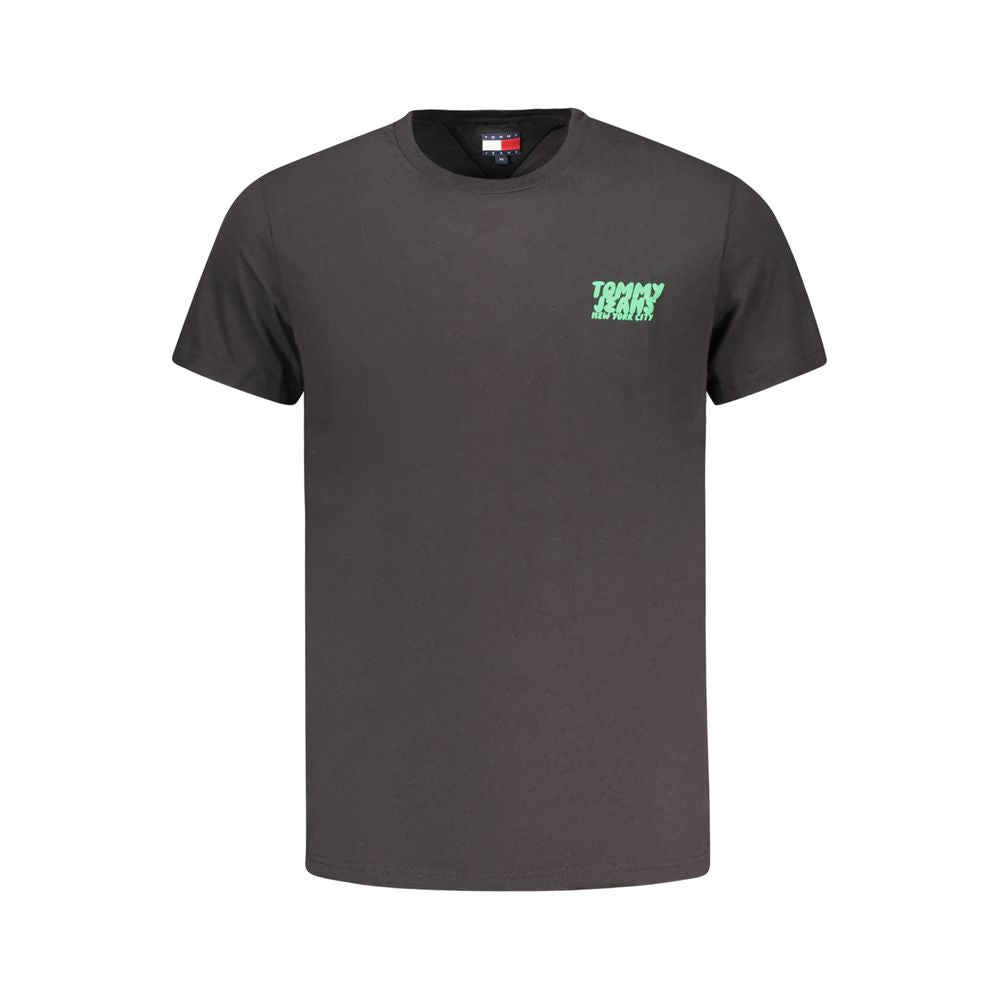 Tommy Hilfiger – Schwarzes Baumwoll-T-Shirt für Herren