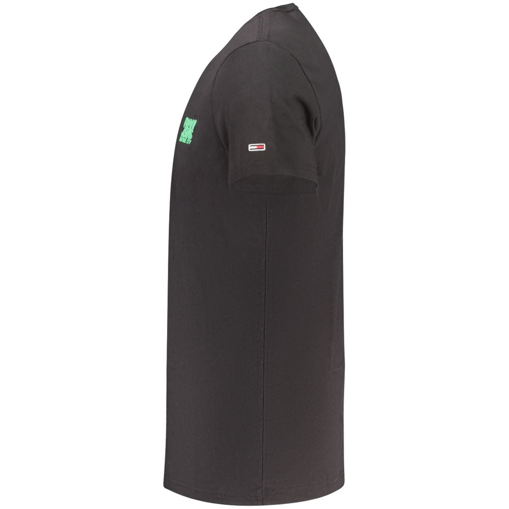 Tommy Hilfiger – Schwarzes Baumwoll-T-Shirt für Herren