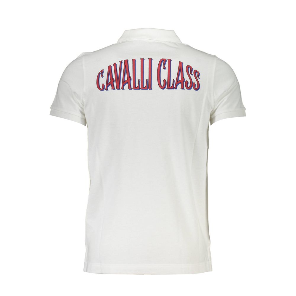 Cavalli Class Poloshirt aus weißer Baumwolle für Herren