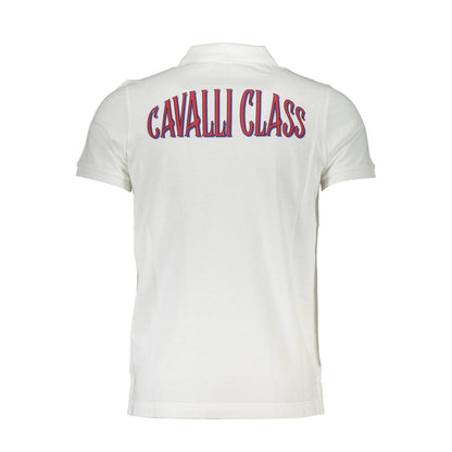 Cavalli Class Poloshirt aus weißer Baumwolle für Herren