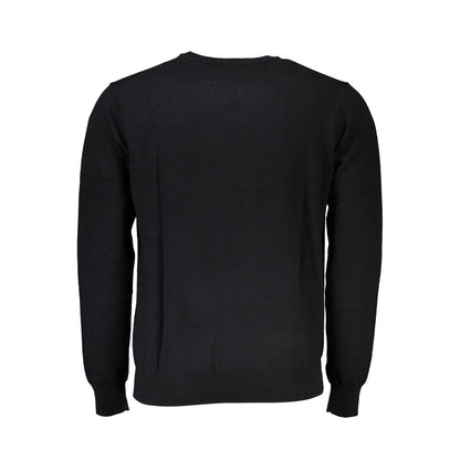 Harmont &amp; Blaine – Eleganter, bestickter schwarzer Pullover mit V-Ausschnitt