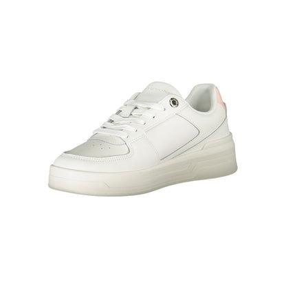 Tommy Hilfiger – Elegante weiße Schnür-Sneaker mit Kontrastdetail