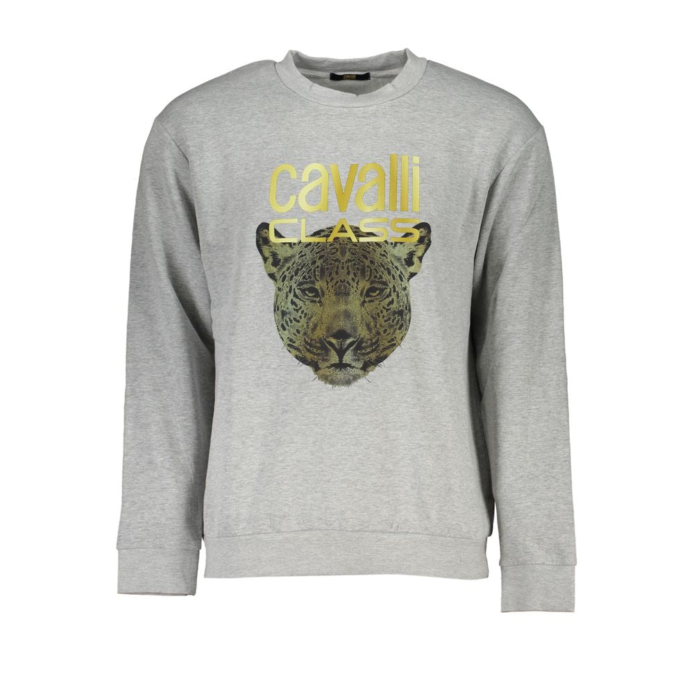 Cavalli Class Grauer Baumwollpullover für Herren
