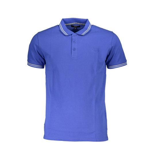 Cavalli Class Herren-Poloshirt aus blauer Baumwolle