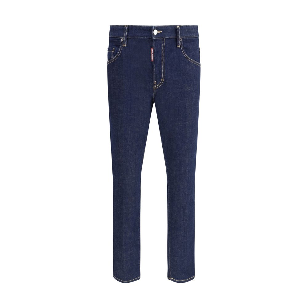 Dsquared² Blue Cotton Straight-Leg Jeans