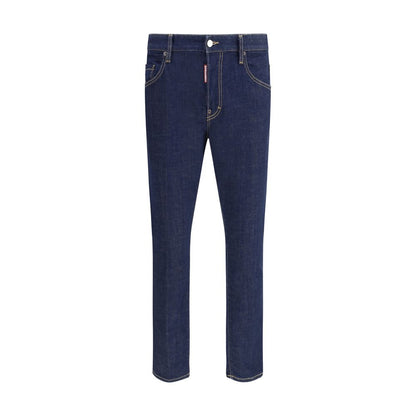 Dsquared² Blue Cotton Straight-Leg Jeans