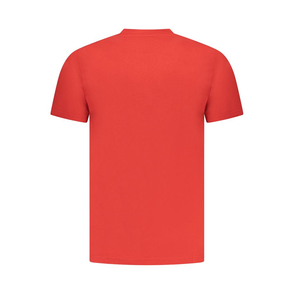 Cavalli Class Rotes Herren-T-Shirt aus Baumwolle