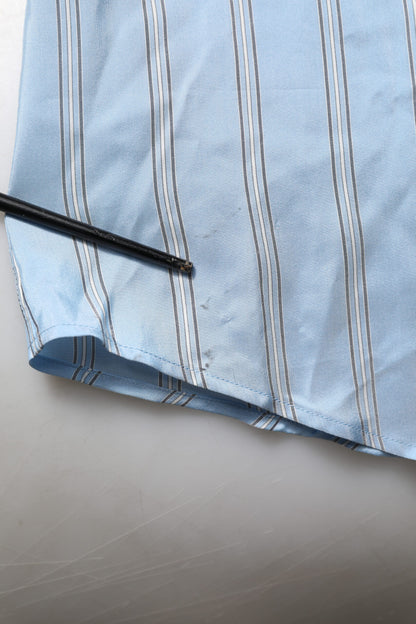 Dolce &amp; Gabbana Blau gestreiftes MARTINI Langarmhemd