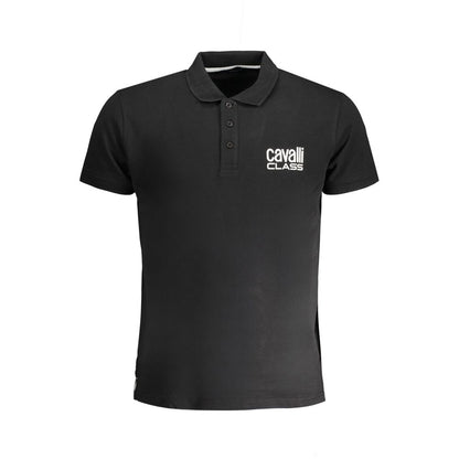 Schwarzes Poloshirt aus Baumwolle von Cavalli Class