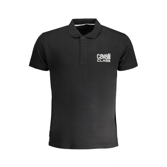 Schwarzes Poloshirt aus Baumwolle von Cavalli Class