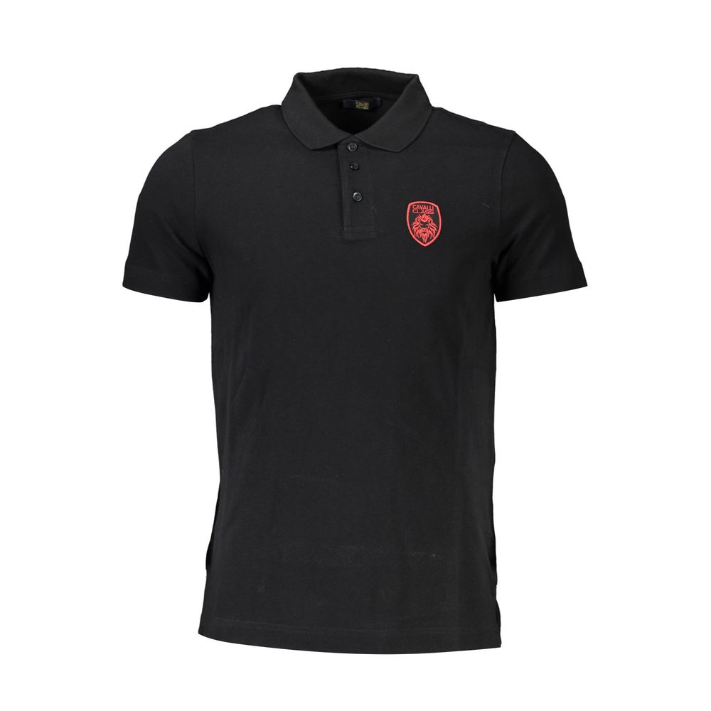 Cavalli Class Poloshirt aus schwarzer Baumwolle für Herren