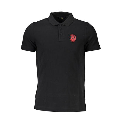 Cavalli Class Poloshirt aus schwarzer Baumwolle für Herren