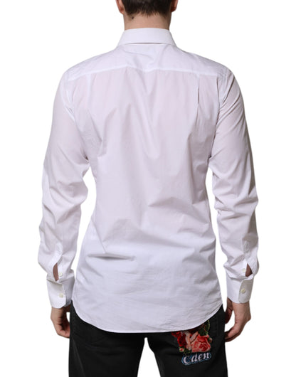 Dolce & Gabbana White Cotton Long Sleeves Dress Shirt