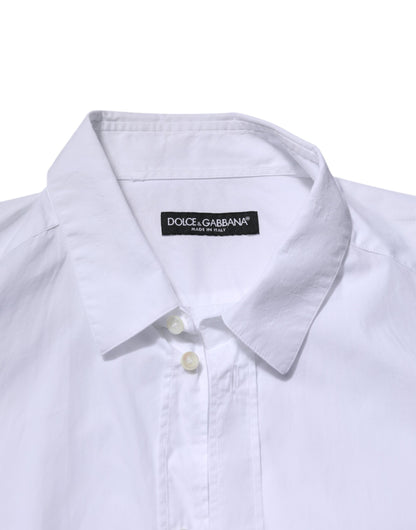 Dolce & Gabbana White Cotton Long Sleeves Dress Formal Shirt
