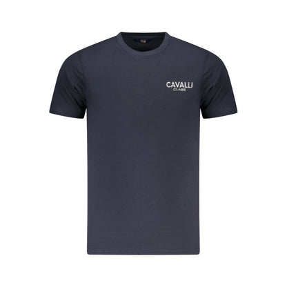 Cavalli Class Herren-T-Shirt aus blauer Baumwolle