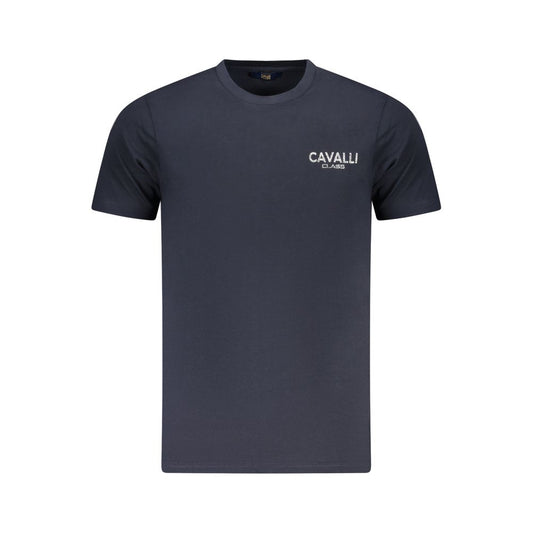 Cavalli Class Herren-T-Shirt aus blauer Baumwolle