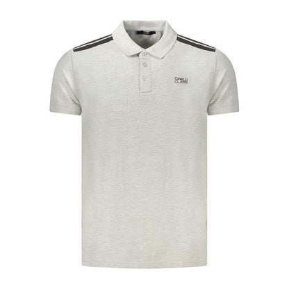 Cavalli Class Poloshirt aus grauer Baumwolle