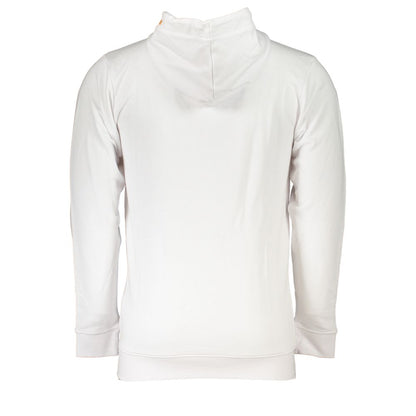 Cavalli Class Weißes Herren-Sweatshirt aus Baumwolle mit Kapuze