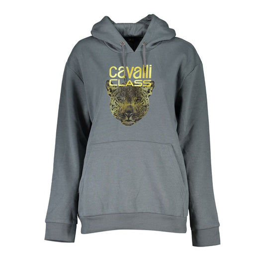 Cavalli Class Grauer Baumwollpullover für Damen