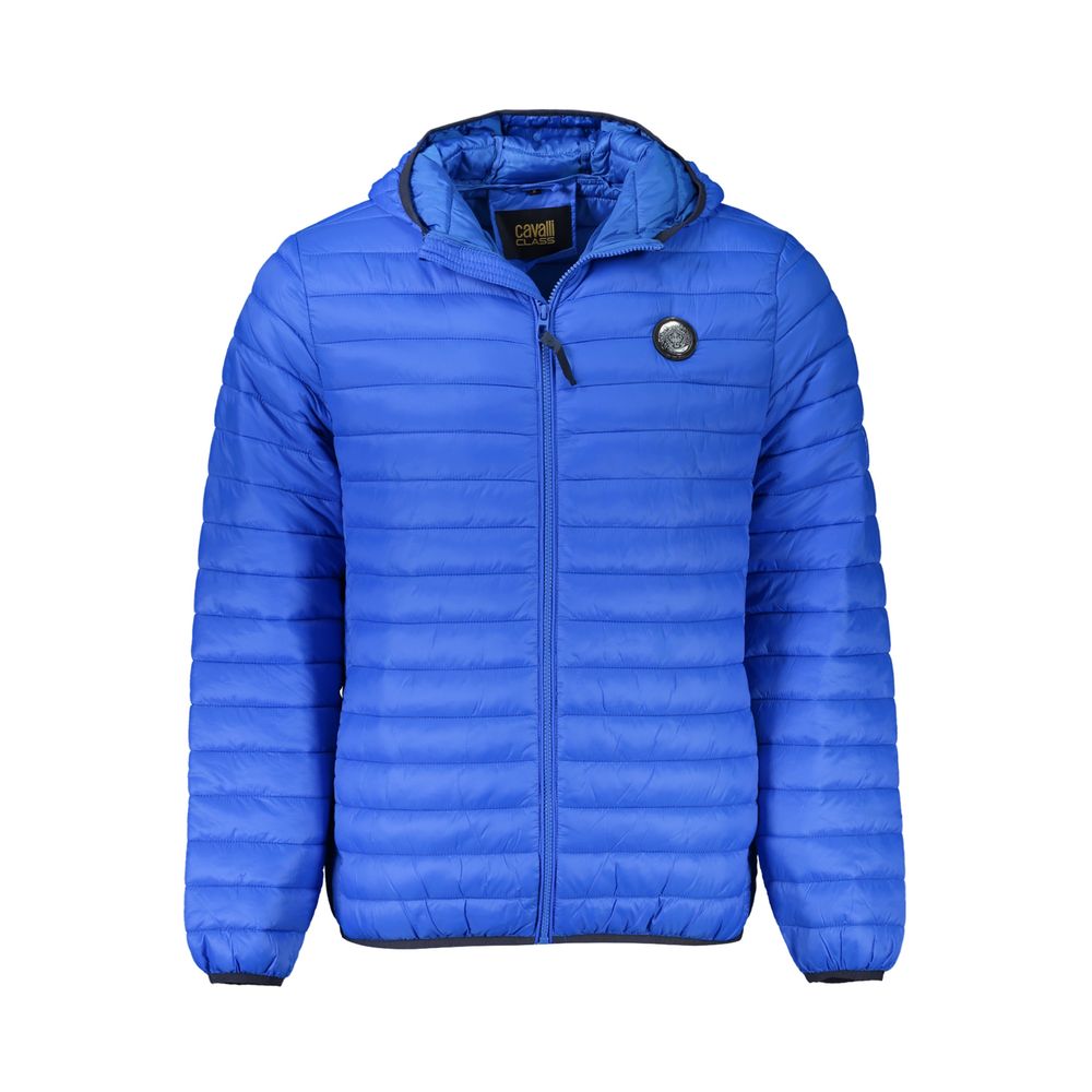 Cavalli Class Blaue Polyamid-Herrenjacke