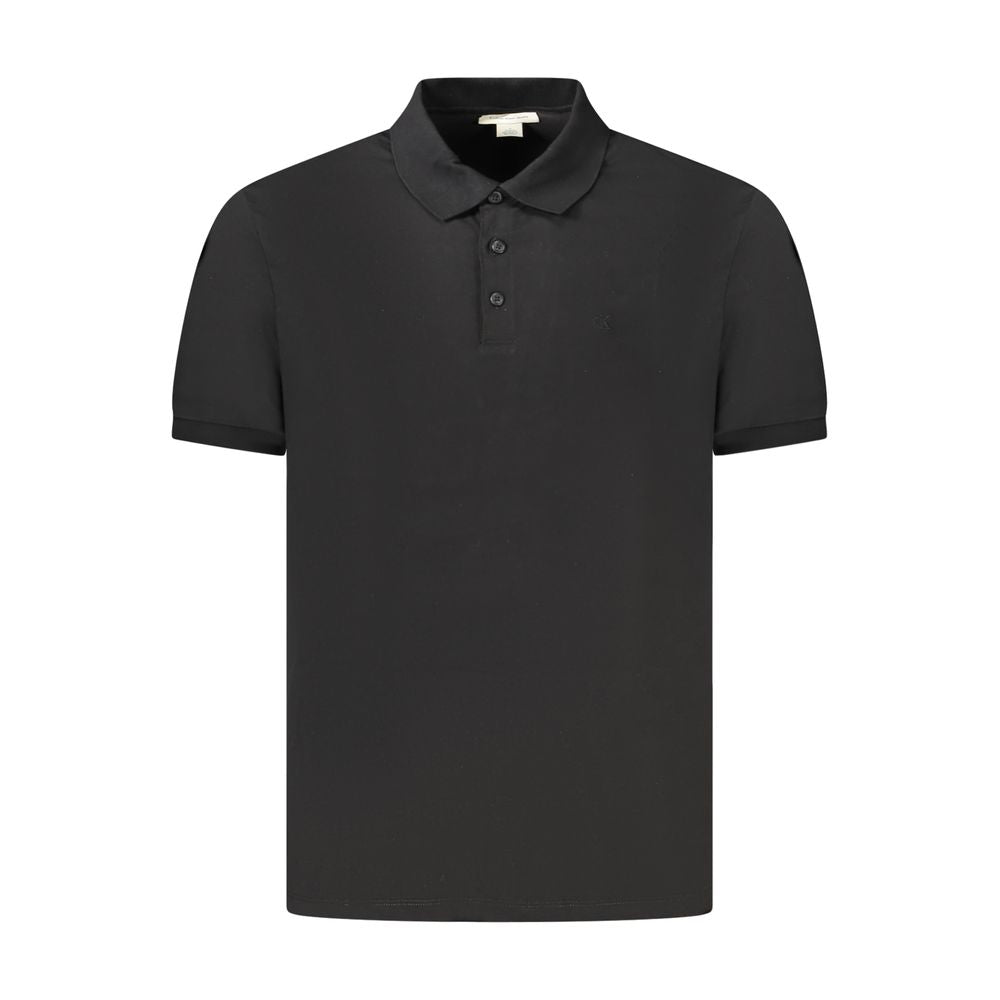 Calvin Klein Herren Poloshirt aus schwarzer Baumwolle