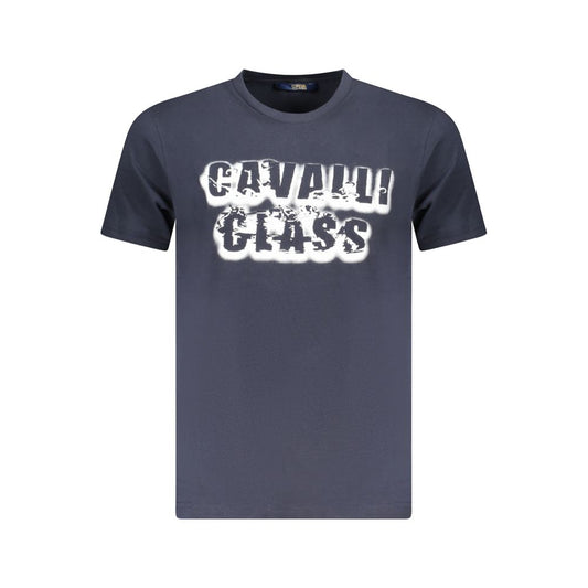Cavalli Class Herren-T-Shirt aus blauer Baumwolle