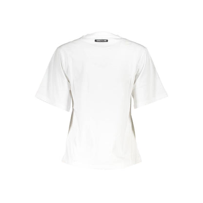 Cavalli Class Weißes Damen-T-Shirt aus Baumwolle