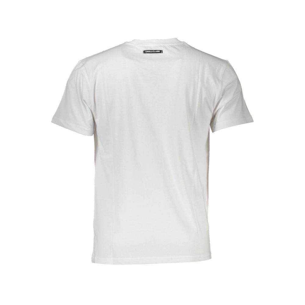Cavalli Class Weißes Herren-T-Shirt aus Baumwolle