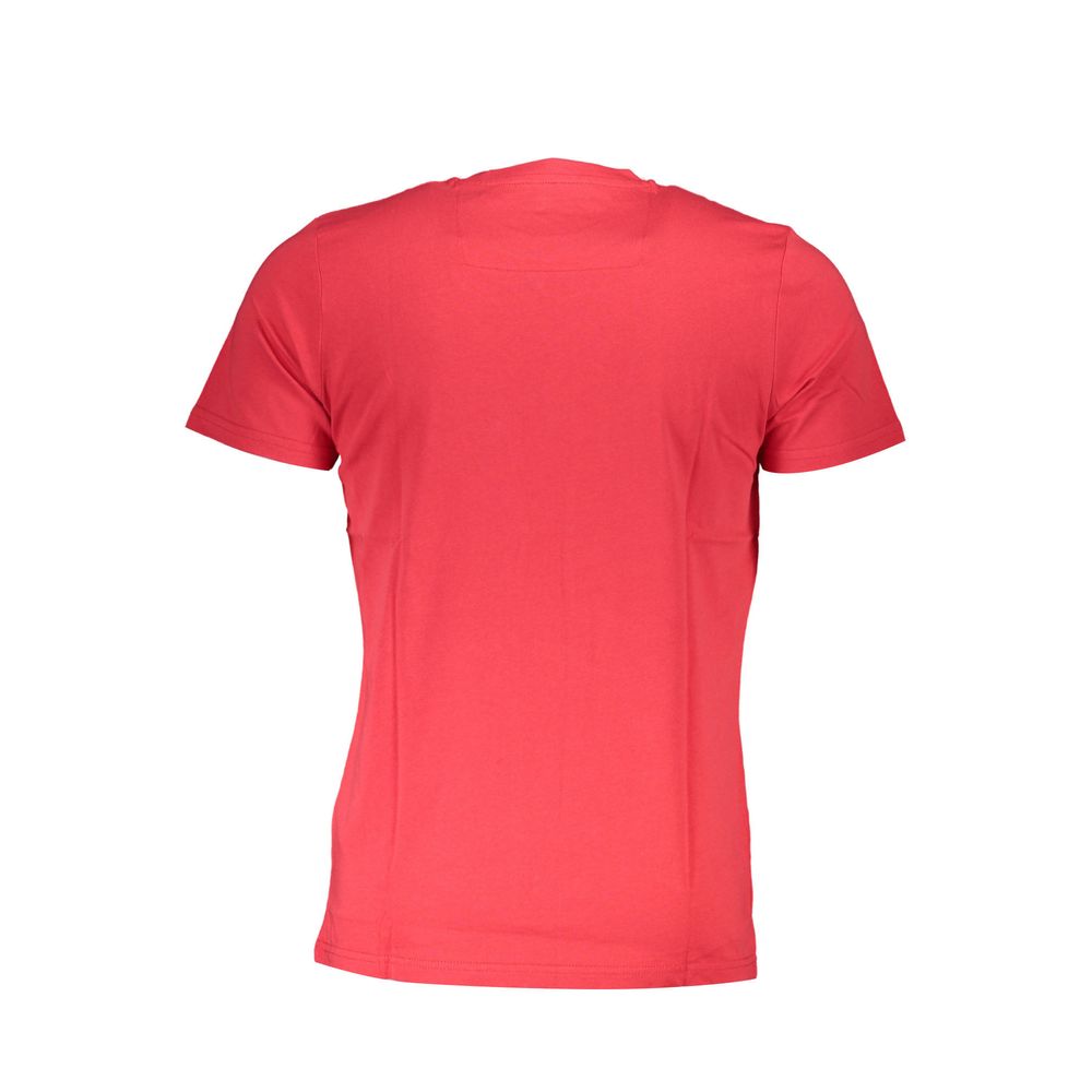 Cavalli Class Rotes Herren-T-Shirt aus Baumwolle