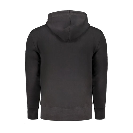 Calvin Klein – Schwarzer Herrenpullover aus Baumwolle mit Kapuze und Mitteltaschen