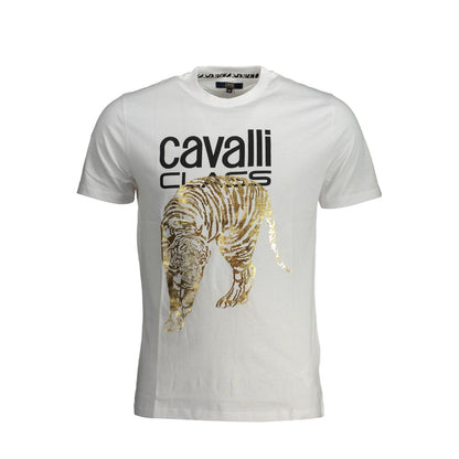 Weißes Baumwoll-T-Shirt der Cavalli Class