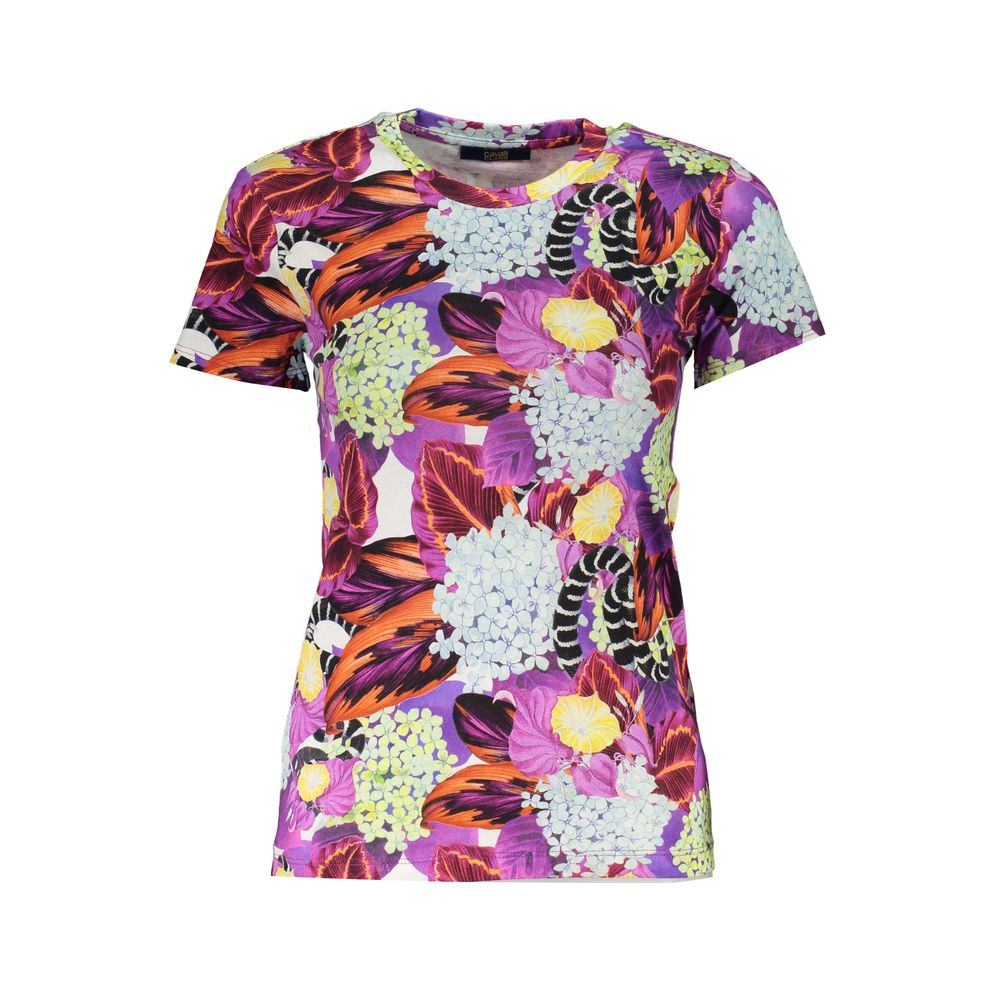 Cavalli Class Lila Baumwoll-T-Shirt für Damen