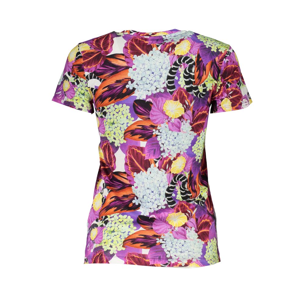 Cavalli Class Lila Baumwoll-T-Shirt für Damen