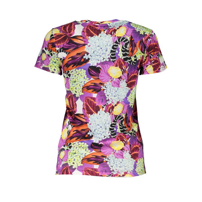 Cavalli Class Lila Baumwoll-T-Shirt für Damen