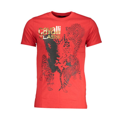 Rotes Baumwoll-T-Shirt der Cavalli-Klasse