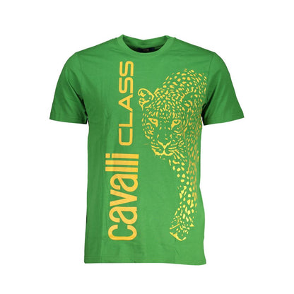 Grünes Baumwoll-T-Shirt der Cavalli Class