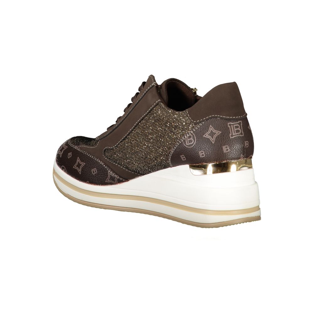 Laura Biagiotti Braune Polyester-Damen-Sneaker