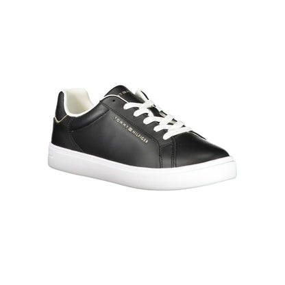 Tommy Hilfiger – Schwarze Leder-Sneaker für Damen