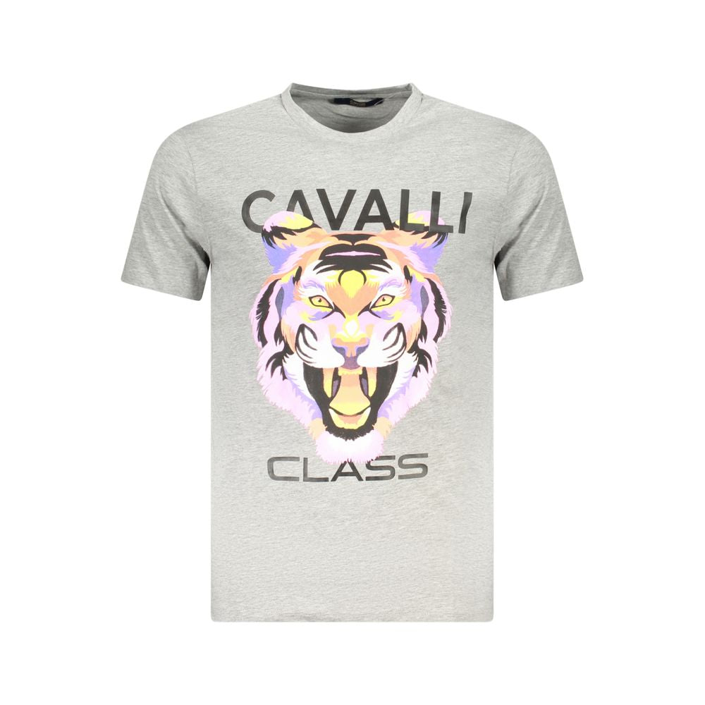 Cavalli Class Braunes Herren-T-Shirt aus Baumwolle