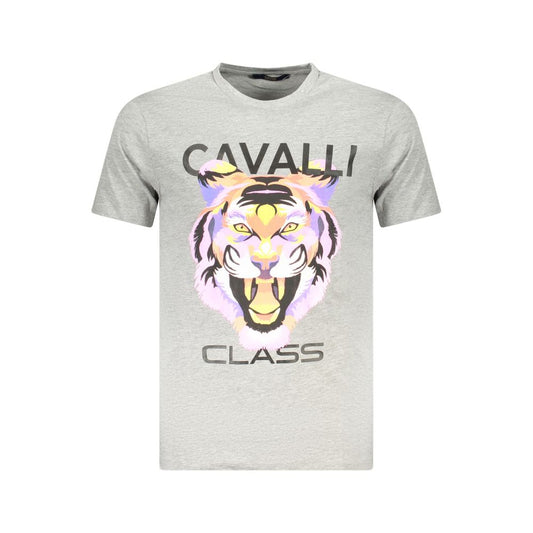 Cavalli Class Braunes Herren-T-Shirt aus Baumwolle