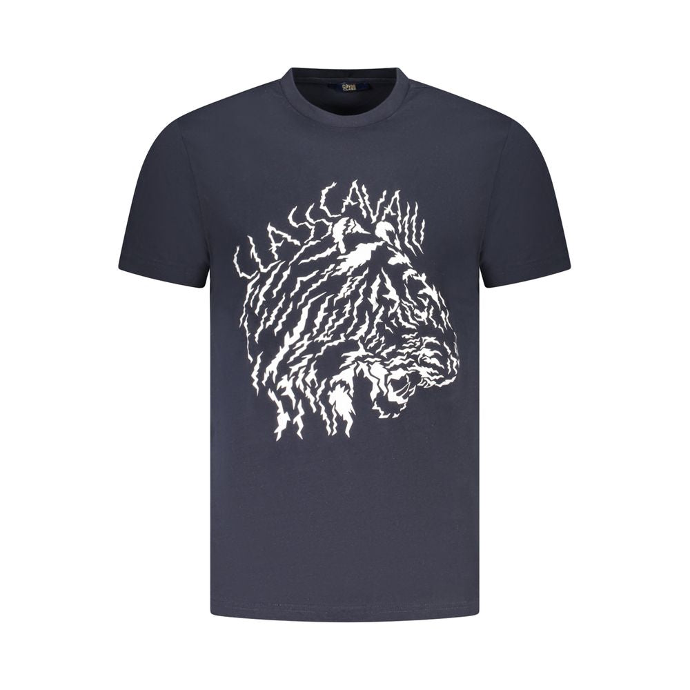 Cavalli Class Herren-T-Shirt aus blauer Baumwolle