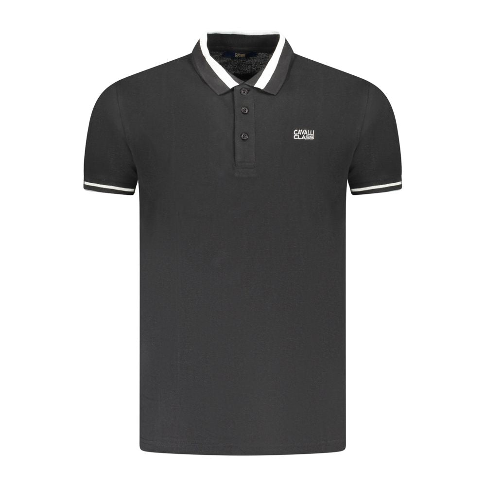 Cavalli Class Poloshirt aus schwarzer Baumwolle für Herren