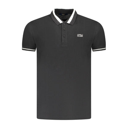 Cavalli Class Poloshirt aus schwarzer Baumwolle für Herren
