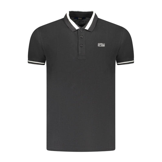 Cavalli Class Poloshirt aus schwarzer Baumwolle für Herren