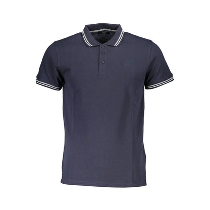 Cavalli Class Herren-Poloshirt aus blauer Baumwolle