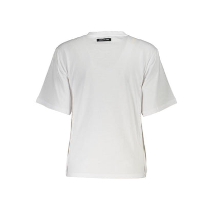 Cavalli Class Weißes Damen-T-Shirt aus Baumwolle