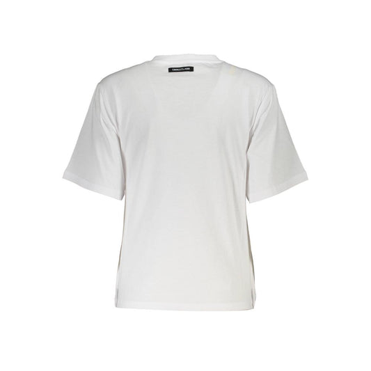 Cavalli Class Weißes Damen-T-Shirt aus Baumwolle
