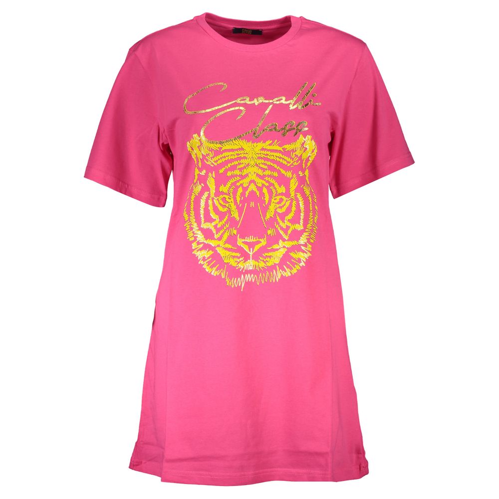 Cavalli Class Rosa Baumwoll-T-Shirt für Damen