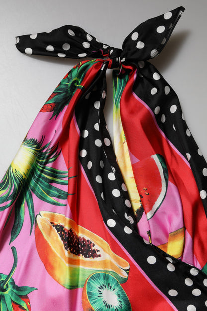 Dolce & Gabbana Multicolor Halter Party Evening Cropped Top